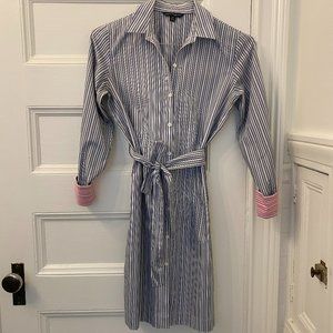 Brooks Brothers Petite Striped Shirt Dress with Matching Belt